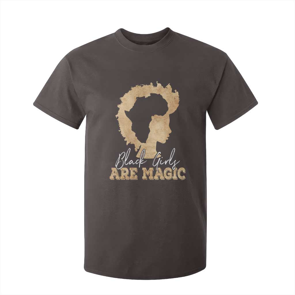 Black Girls Are Magic T Shirt For Kid Afro Melanin Pride TS02 Dark Chocolate Print Your Wear