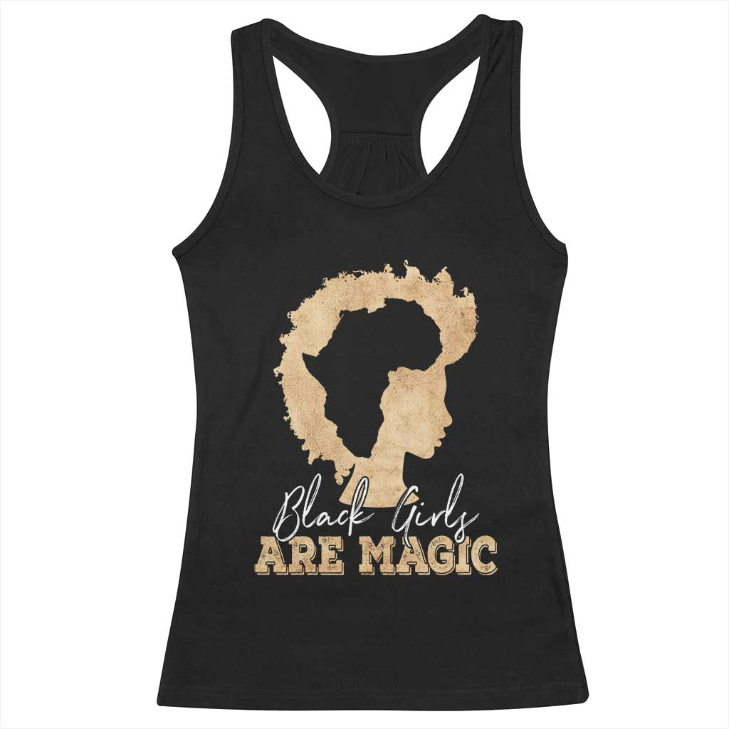 Black Girls Are Magic Racerback Tank Top Afro Melanin Pride TS02 Black Print Your Wear