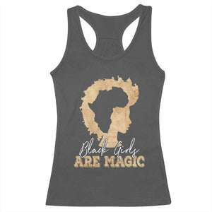 Black Girls Are Magic Racerback Tank Top Afro Melanin Pride TS02 Dark Heather Print Your Wear