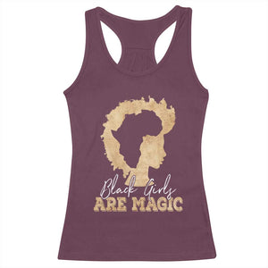 Black Girls Are Magic Racerback Tank Top Afro Melanin Pride TS02 Maroon Print Your Wear
