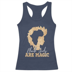 Black Girls Are Magic Racerback Tank Top Afro Melanin Pride TS02 Navy Print Your Wear