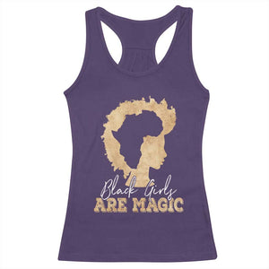 Black Girls Are Magic Racerback Tank Top Afro Melanin Pride TS02 Purple Print Your Wear