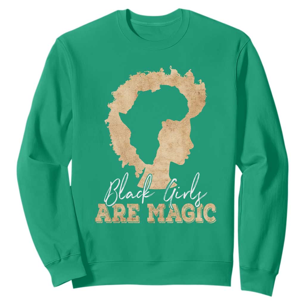 Black History Month Sweatshirt Black Girls Are Magic Melanin TS02 Irish Green Printyourwear