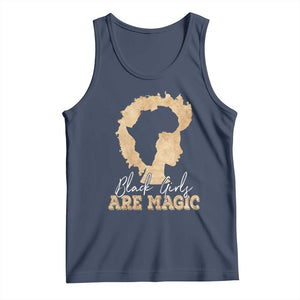 Black Girls Are Magic Tank Top Afro Melanin Pride TS02 Navy Print Your Wear