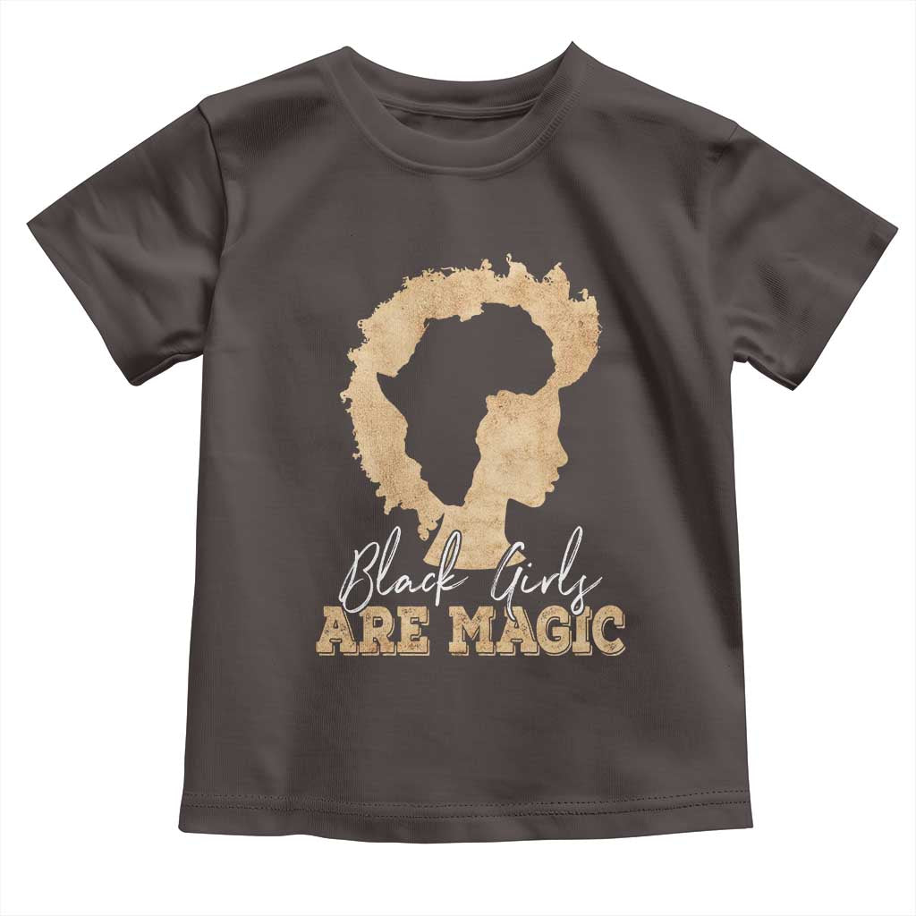 Black Girls Are Magic Toddler T Shirt Afro Melanin Pride TS02 Dark Chocolate Print Your Wear