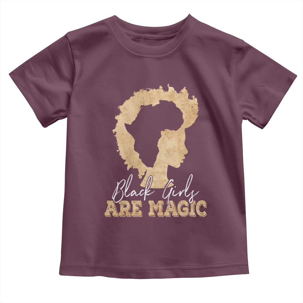 Black Girls Are Magic Toddler T Shirt Afro Melanin Pride TS02 Maroon Print Your Wear