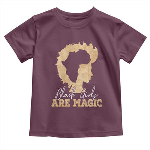 Black Girls Are Magic Toddler T Shirt Afro Melanin Pride TS02 Maroon Print Your Wear