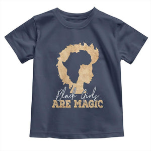 Black Girls Are Magic Toddler T Shirt Afro Melanin Pride TS02 Navy Print Your Wear