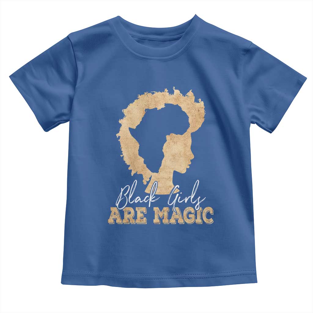 Black Girls Are Magic Toddler T Shirt Afro Melanin Pride TS02 Royal Blue Print Your Wear