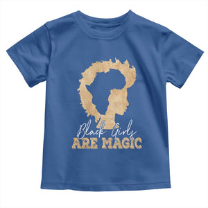 Black Girls Are Magic Toddler T Shirt Afro Melanin Pride TS02 Royal Blue Print Your Wear