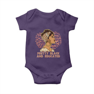 Afro Melanin Woman Baby Onesie Pretty Black And Educated African American Pride TS02 Purple Print Your Wear