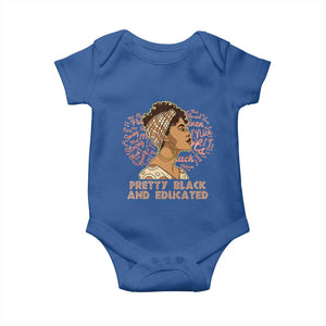 Afro Melanin Woman Baby Onesie Pretty Black And Educated African American Pride TS02 Royal Blue Print Your Wear
