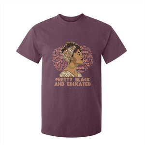 Afro Melanin Woman T Shirt For Kid Pretty Black And Educated African American Pride TS02 Maroon Print Your Wear