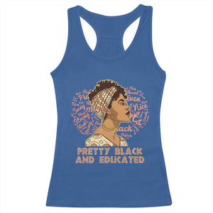 Afro Melanin Woman Racerback Tank Top Pretty Black And Educated African American Pride TS02 Royal Blue Print Your Wear
