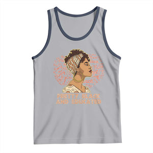 Afro Melanin Woman Tank Top Pretty Black And Educated African American Pride TS02 Athletic Heather Navy Print Your Wear
