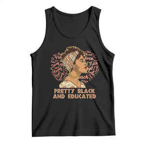 Afro Melanin Woman Tank Top Pretty Black And Educated African American Pride TS02 Black Print Your Wear