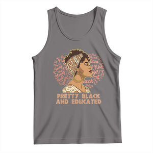 Afro Melanin Woman Tank Top Pretty Black And Educated African American Pride TS02 Deep Heather Print Your Wear