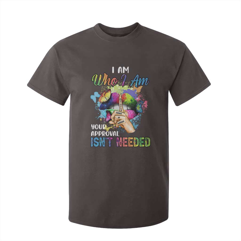 Black Queen T Shirt For Kid I Am Who I Am Your Approval Isn't Needed Colorful Butterflies TS02 Dark Chocolate Print Your Wear