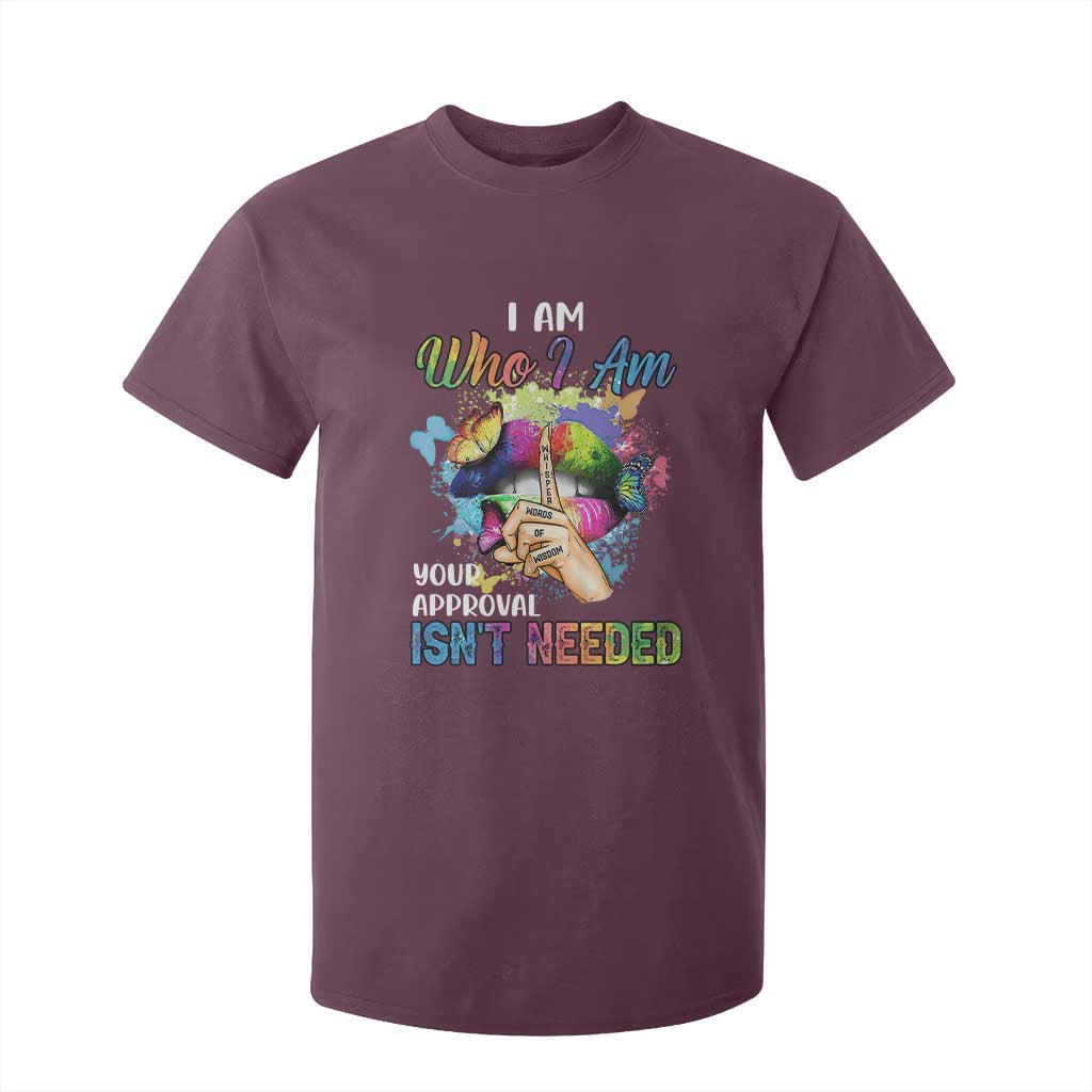 Black Queen T Shirt For Kid I Am Who I Am Your Approval Isn't Needed Colorful Butterflies TS02 Maroon Print Your Wear