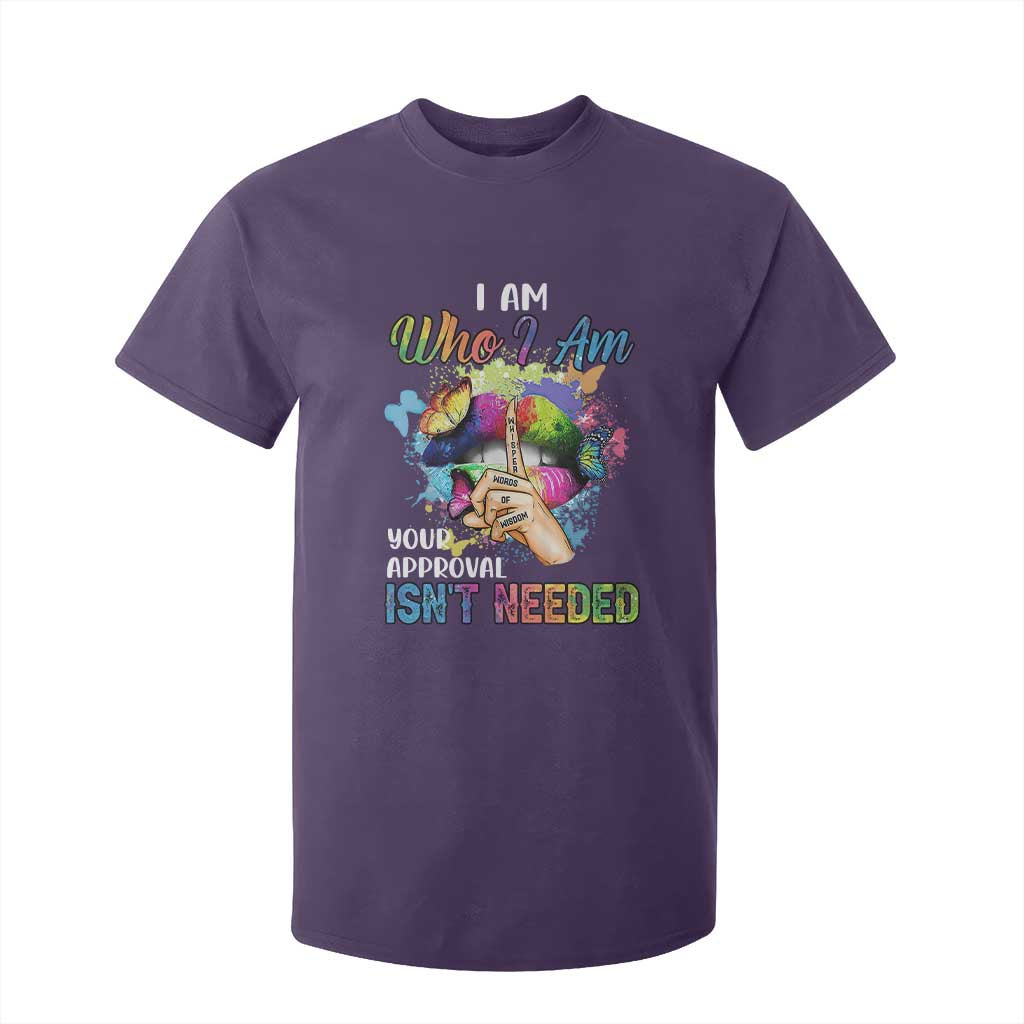 Black Queen T Shirt For Kid I Am Who I Am Your Approval Isn't Needed Colorful Butterflies TS02 Purple Print Your Wear