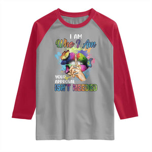 Black Queen Raglan Shirt I Am Who I Am Your Approval Isn't Needed Colorful Butterflies TS02 Sport Gray Red Print Your Wear