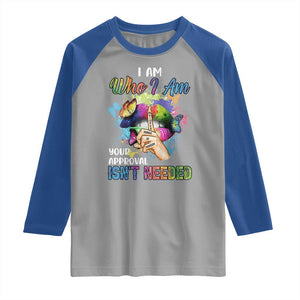 Black Queen Raglan Shirt I Am Who I Am Your Approval Isn't Needed Colorful Butterflies TS02 Sport Gray Royal Print Your Wear