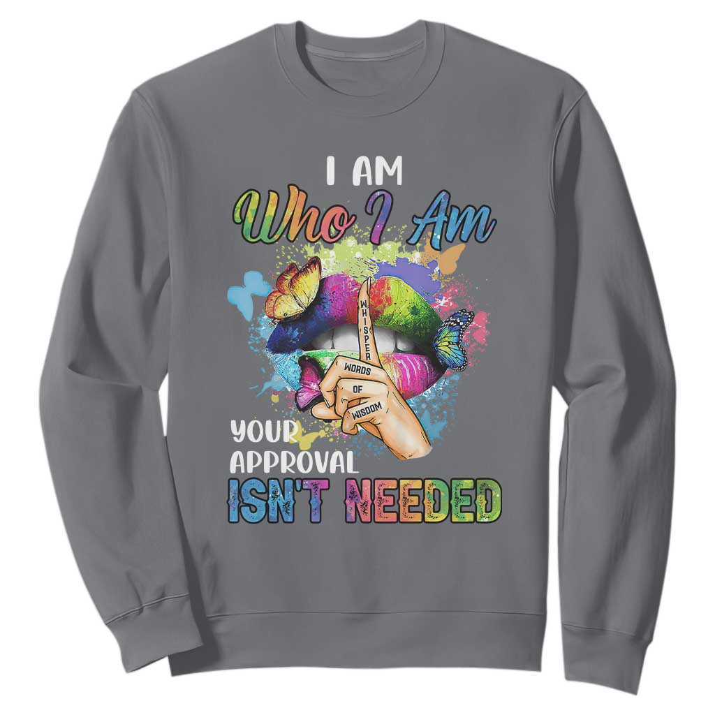 Black History Month Sweatshirt I Am Who I Am Your Approval Isn't Needed Afro Black Queen TS02 Charcoal Printyourwear