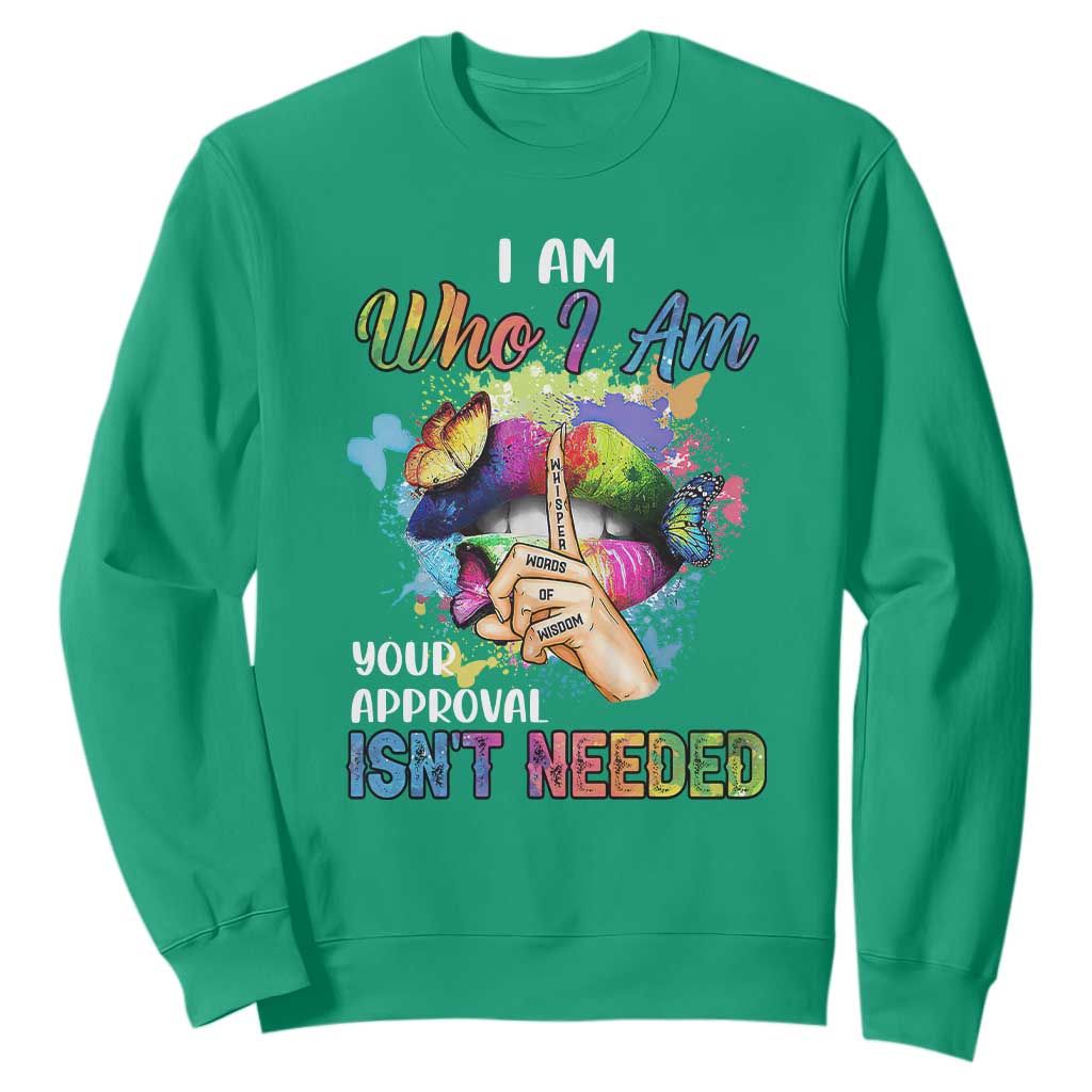 Black History Month Sweatshirt I Am Who I Am Your Approval Isn't Needed Afro Black Queen TS02 Irish Green Printyourwear