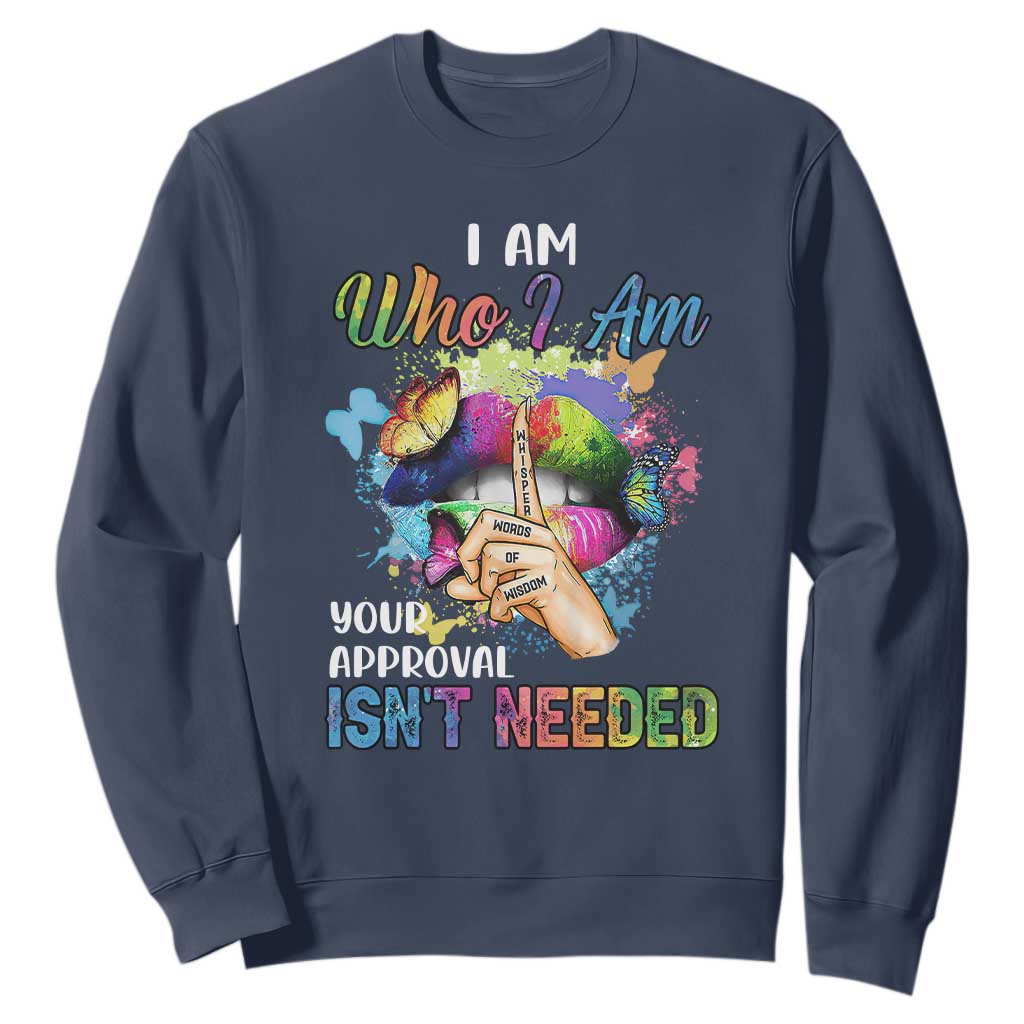Black History Month Sweatshirt I Am Who I Am Your Approval Isn't Needed Afro Black Queen TS02 Navy Printyourwear