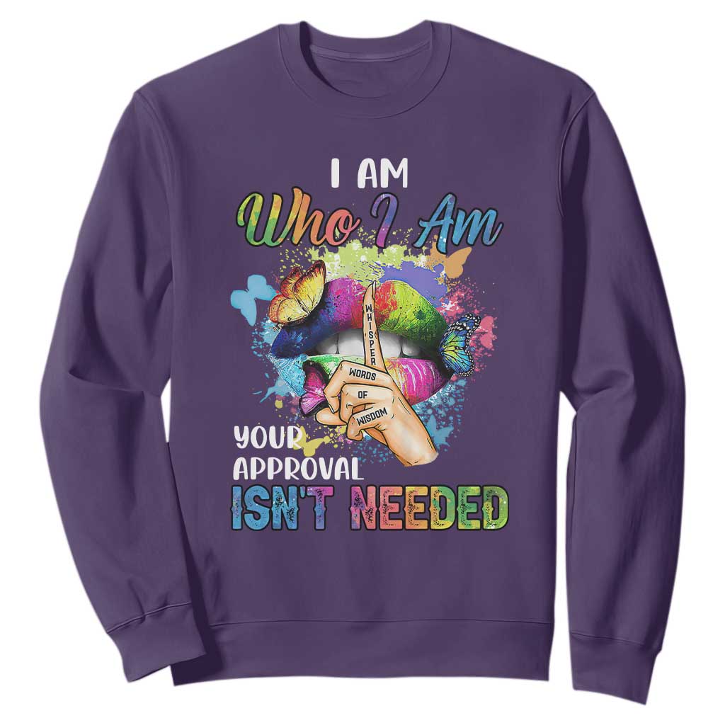 Black History Month Sweatshirt I Am Who I Am Your Approval Isn't Needed Afro Black Queen TS02 Purple Printyourwear