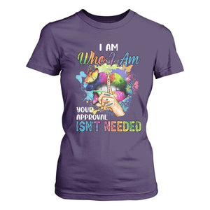 Black Queen T Shirt For Women I Am Who I Am Your Approval Isn't Needed Colorful Butterflies TS02 Purple Print Your Wear