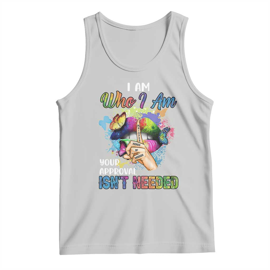 Black Queen Tank Top I Am Who I Am Your Approval Isn't Needed Colorful Butterflies TS02 Ash Print Your Wear