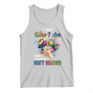 Black Queen Tank Top I Am Who I Am Your Approval Isn't Needed Colorful Butterflies TS02 Ash Print Your Wear