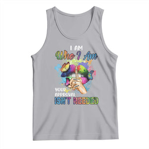 Black Queen Tank Top I Am Who I Am Your Approval Isn't Needed Colorful Butterflies TS02 Athletic Heather Print Your Wear