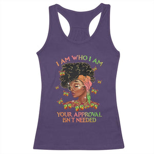 Afro Black Queen Racerback Tank Top I Am Who I Am Your Approval Isn't Needed TS02 Purple Print Your Wear