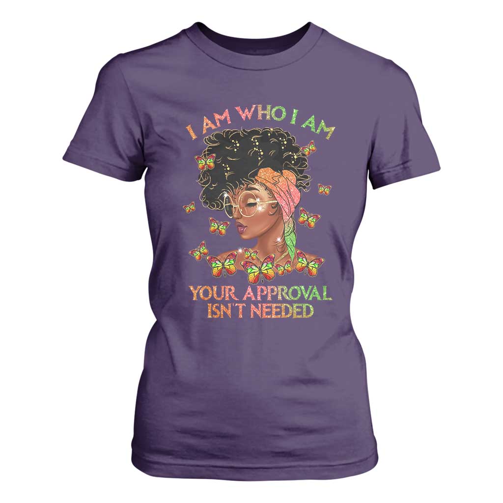 Afro Black Queen T Shirt For Women I Am Who I Am Your Approval Isn't Needed TS02 Purple Print Your Wear