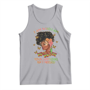 Afro Black Queen Tank Top I Am Who I Am Your Approval Isn't Needed TS02 Athletic Heather Print Your Wear