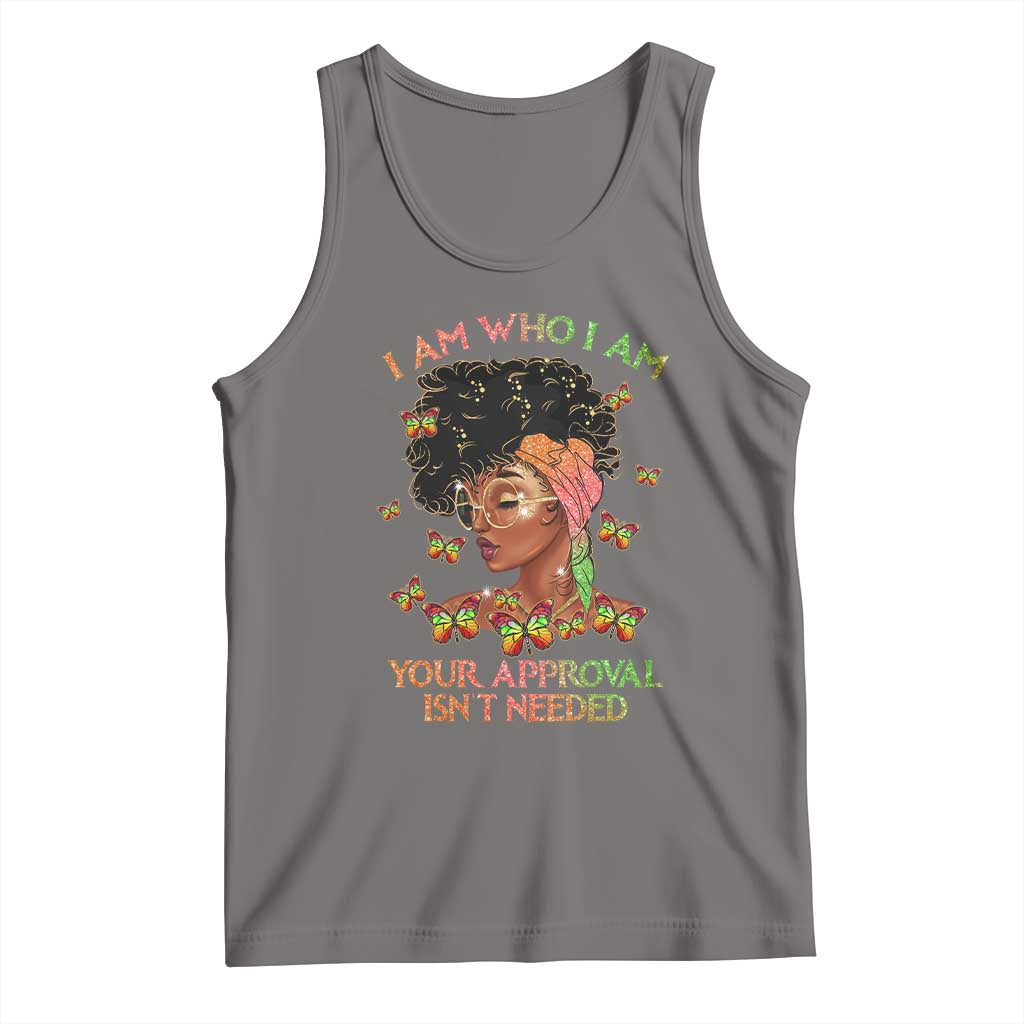 Afro Black Queen Tank Top I Am Who I Am Your Approval Isn't Needed TS02 Deep Heather Print Your Wear