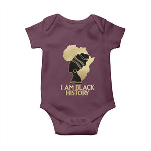 I Am Black History Baby Onesie Black Girls African American TS02 Maroon Print Your Wear