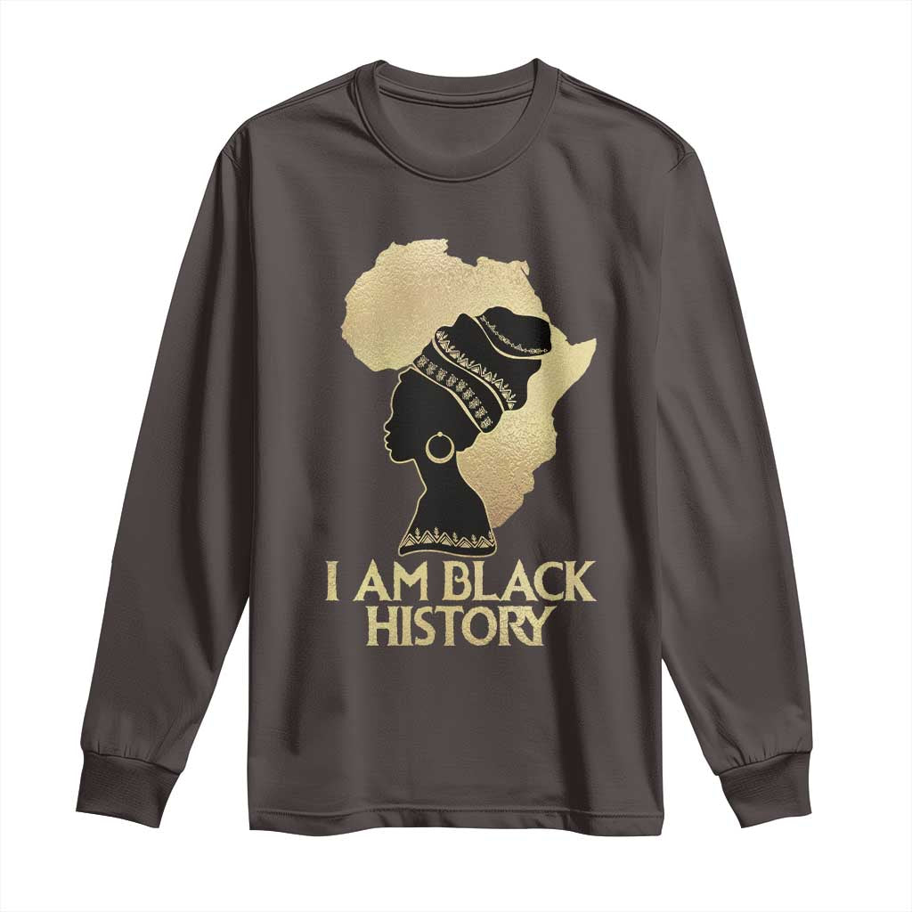 I Am Black History Long Sleeve Shirt Black Girls African American TS02 Dark Chocolate Print Your Wear