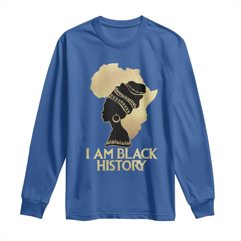 I Am Black History Long Sleeve Shirt Black Girls African American TS02 Royal Blue Print Your Wear