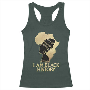 I Am Black History Racerback Tank Top Black Girls African American TS02 Dark Forest Green Print Your Wear