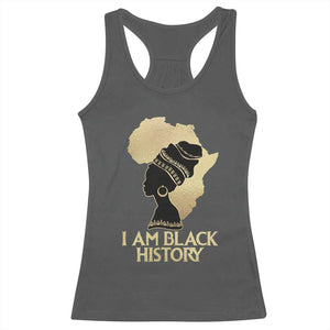 I Am Black History Racerback Tank Top Black Girls African American TS02 Dark Heather Print Your Wear