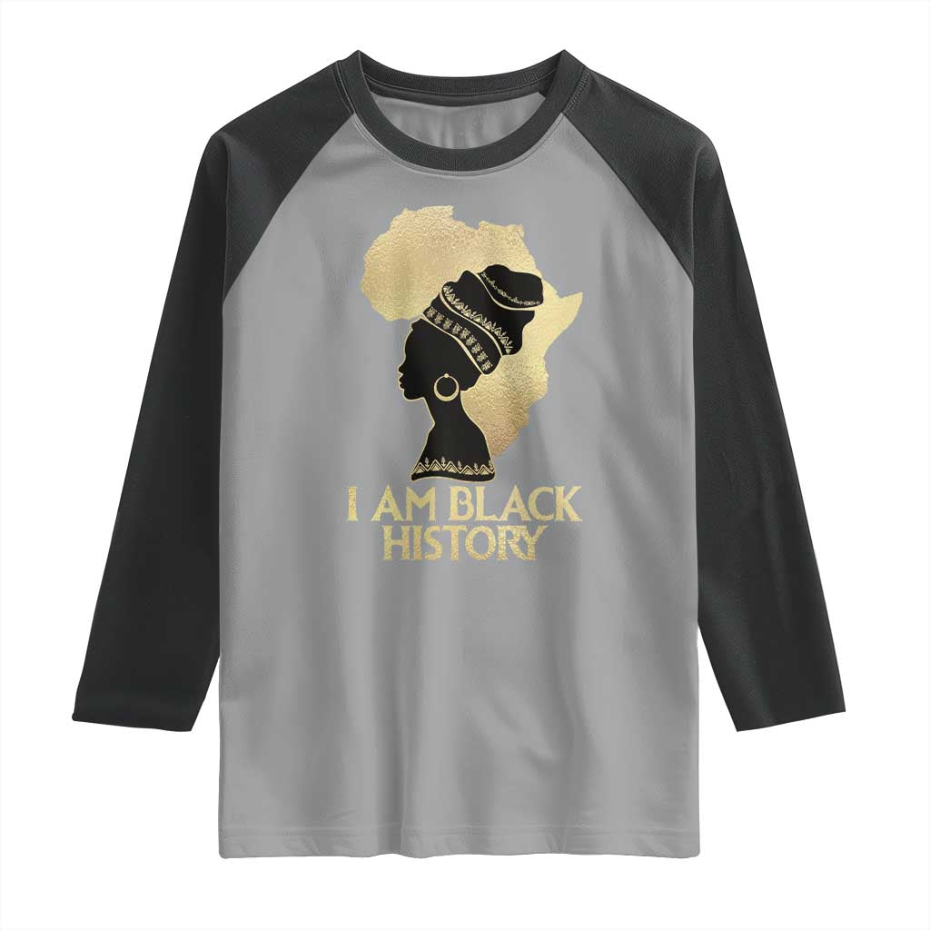 I Am Black History Raglan Shirt Black Girls African American TS02 Sport Gray Black Print Your Wear