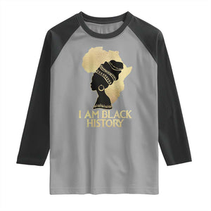 I Am Black History Raglan Shirt Black Girls African American TS02 Sport Gray Black Print Your Wear