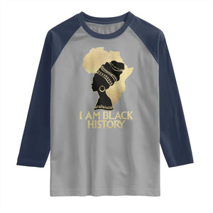 I Am Black History Raglan Shirt Black Girls African American TS02 Sport Gray Navy Print Your Wear