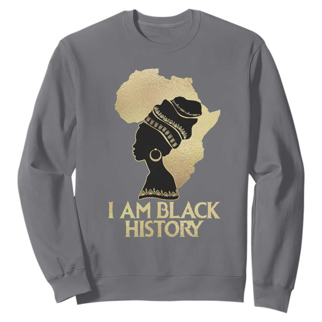 I Am Black History Month Sweatshirt African American For Womens Girls TS02 Charcoal Printyourwear
