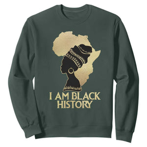 I Am Black History Month Sweatshirt African American For Womens Girls TS02 Dark Forest Green Printyourwear