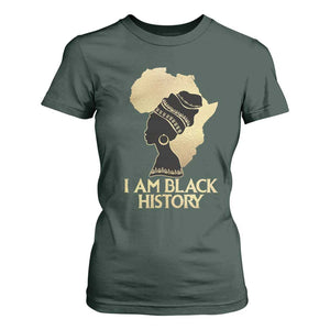 I Am Black History T Shirt For Women Black Girls African American TS02 Dark Forest Green Print Your Wear
