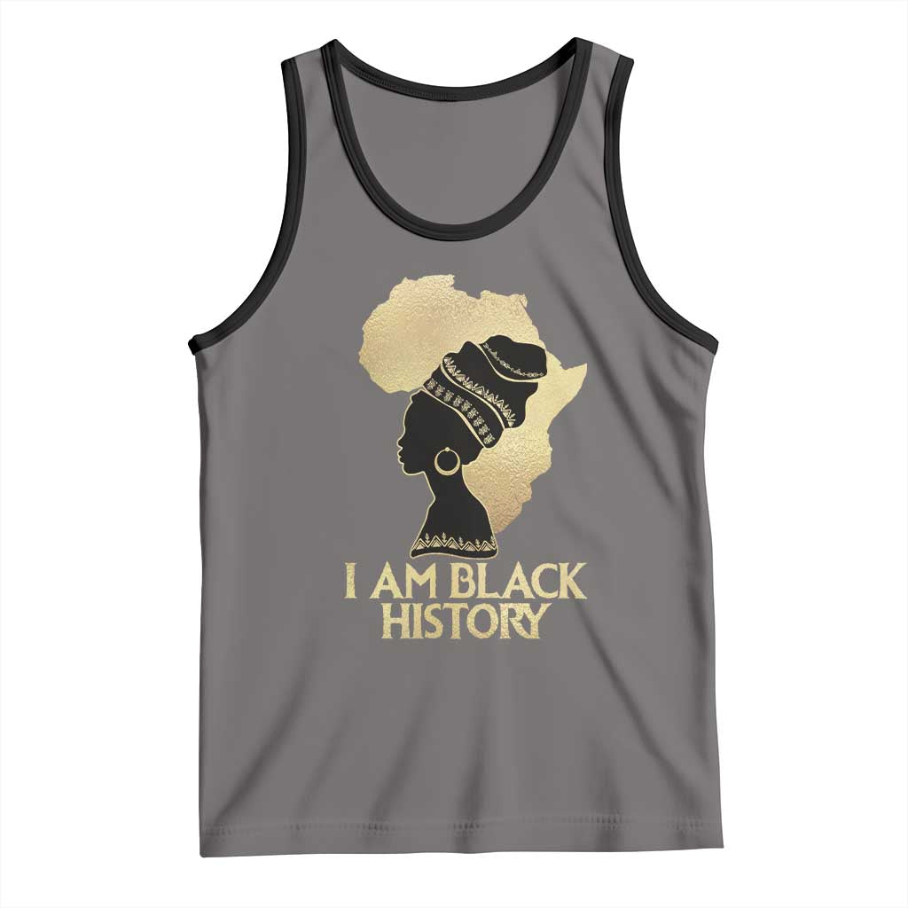 I Am Black History Tank Top Black Girls African American TS02 Deep Heather Black Print Your Wear